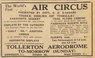 barnards air circus 1931