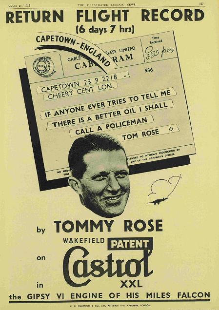 tommy rose advert 1936