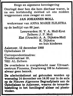 moll funeral notice 1988