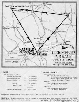 kings cup 1938 course